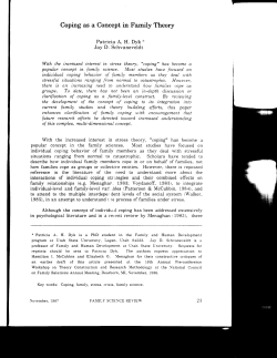 Coping as a Concept in Family Theory