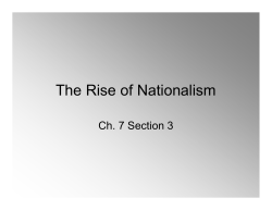 The Rise of Nationalism