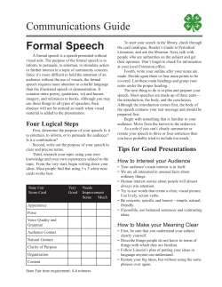 MB0140a Formal Speech - University of Illinois Extension