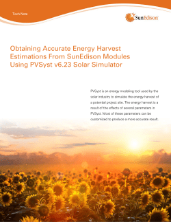 PVSyst v6.23 Solar Simulator Tech Note