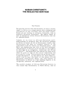 Paul Bowers, "Nubian Christianity the Neglected Heritage,"