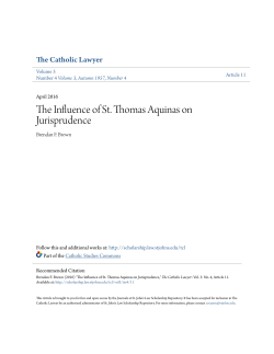 The Influence of St. Thomas Aquinas on Jurisprudence