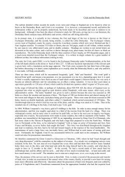 1 HISTORY NOTES Crick and the Domesday Book The earliest