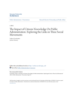 The Impact of Citizens` Knowledge On Public Administration