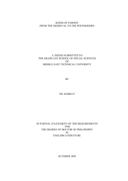 kinds of parody from the medieval to the postmodern a