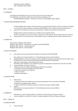 Class II, Type A2 Biological Safety Cabinets