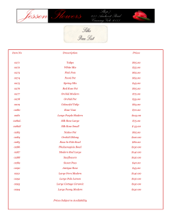 Item No Drescription Prices 0271 Tulips $65.00 0272 White Mix