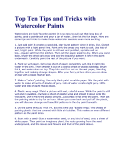 Top Ten Tips and Tricks with Watercolor Paints