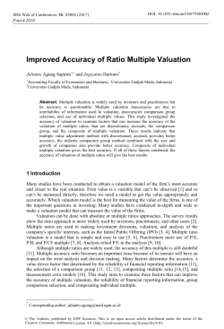 Improved Accuracy of Ratio Multiple Valuation