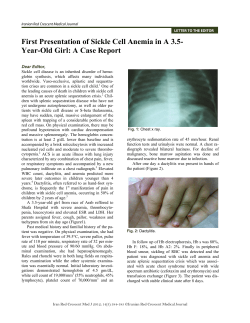 First Presentation of Sickle Cell Anemia in A 3.5- Year
