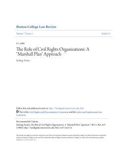 The Role of Civil Rights Organizations: A "Marshall Plan" Approach