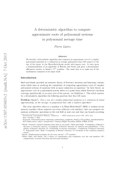 A deterministic algorithm to compute approximate roots of