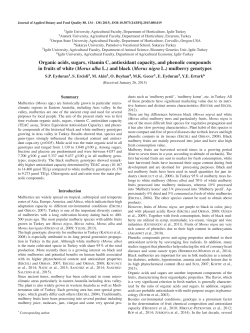 Organic acids, sugars, vitamin C, antioxidant capacity
