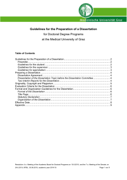 Guideline for the Preparation of a Dissertation