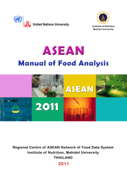 ASEAN Manual of Food Analysis