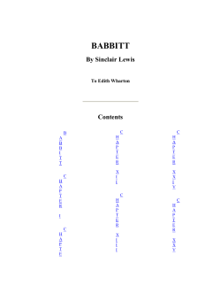 Babbitt, by Sinclair Lewis - Drug Free Reading Home Page