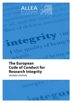 The European Code of Conduct for Research Integrity