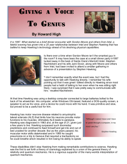 Giving a Voice To Genius - Intel Retiree Organization