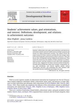 Students` achievement values, goal orientations