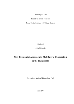New Regionalist Approach to Multilateral Cooperation in the High