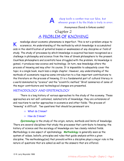 Chapter 2 - A Problem of Knowing