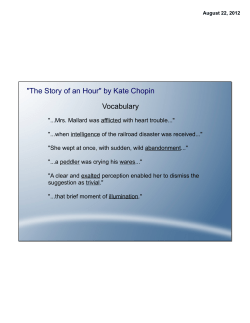 "The Story of an Hour" by Kate Chopin Vocabulary