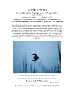 Autumn 2011 - Michigan Loon Preservation Association