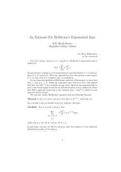 An Estimate For Heilbronn`s Exponential Sum