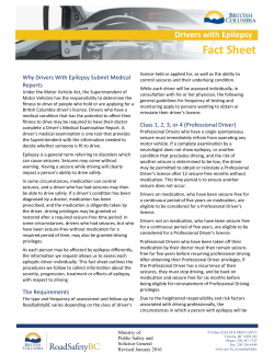 Important Information For Drivers with Epilepsy