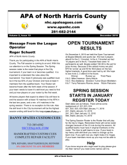 December 2010 Newsletter - APA of North Harris County