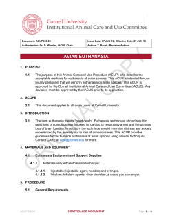 avian euthanasia - Cornell University