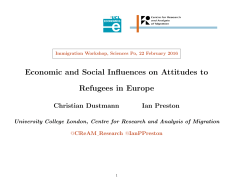 Economic and Social Influences on Attitudes to Refugees in