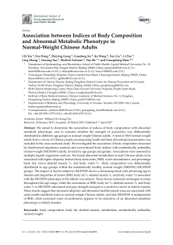 Association between Indices of Body Composition and Abnormal
