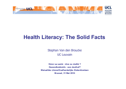 Health Literacy: The Solid Facts