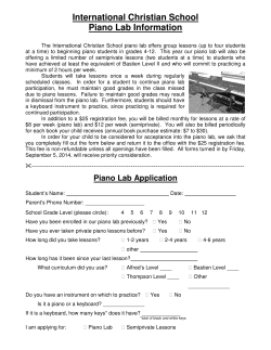 Piano Lab Application 2014-15 - International Christian School