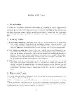 Some tips on dealing with proofs.