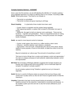 Notes on October Meeting
