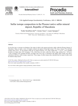 Sulfur Isotope Composition in the Plesenci Native Sulfur Mineral