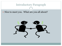 Introductory Paragraph