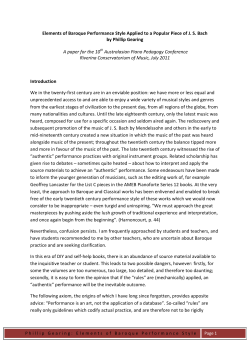 Elements of Baroque Performance Style Applied to a