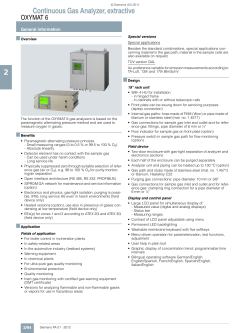 Siemens OXYMAT 6 Paramagnetic Analyzer Specification Datasheet
