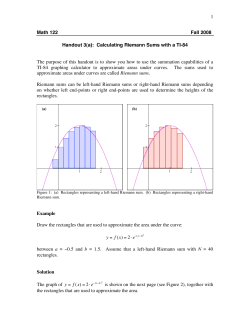 1 Math 122 Fall 2008 Handout 3(a): Calculating