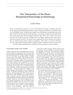 The `Solarization` of the Moon: Manipulated Knowledge at Stonehenge