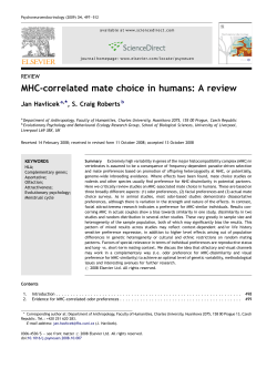 MHC-correlated mate choice in humans: A review