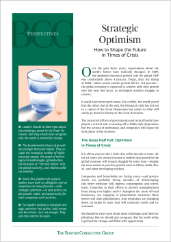 Strategic Optimism: How to Shape the Future in Times of Crisis