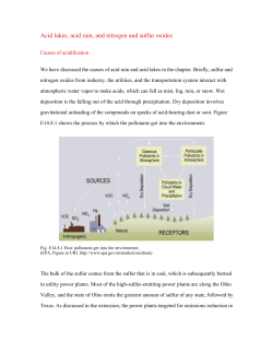 Acid lakes, acid rain, and nitrogen and sulfur oxides