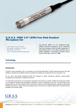 GRAS 46BF 1/4" LEMO Free-field Standard Microphone