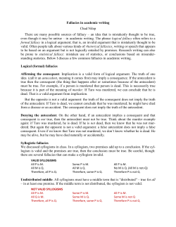 Fallacies in academic writing Chad Nilep There are many possible
