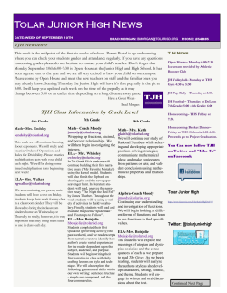 Tolar Junior High News