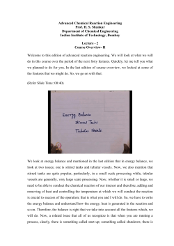 Advanced Chemical Reaction Engineering Prof. H. S. Shankar
